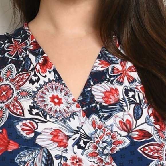Patchwork Print Floral Dress Wrap - Picture 3 of 9